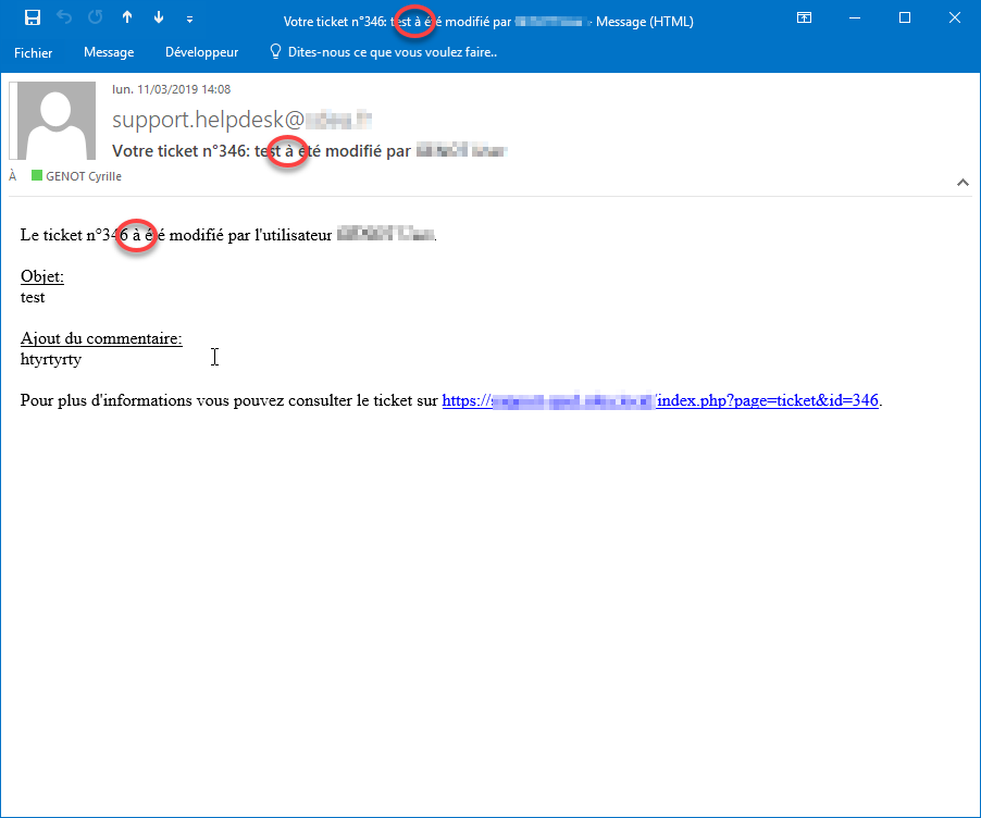 Notification par mail