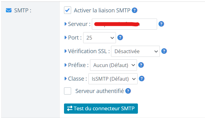 configuration du connecteur